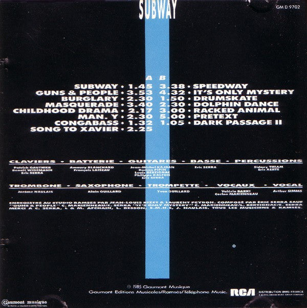 Eric Serra : Subway (Bande Originale Du Film) (CD, Album, RE)