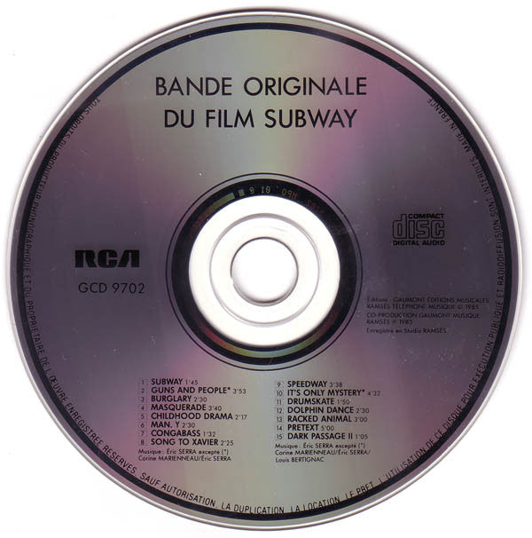 Eric Serra : Subway (Bande Originale Du Film) (CD, Album, RE)
