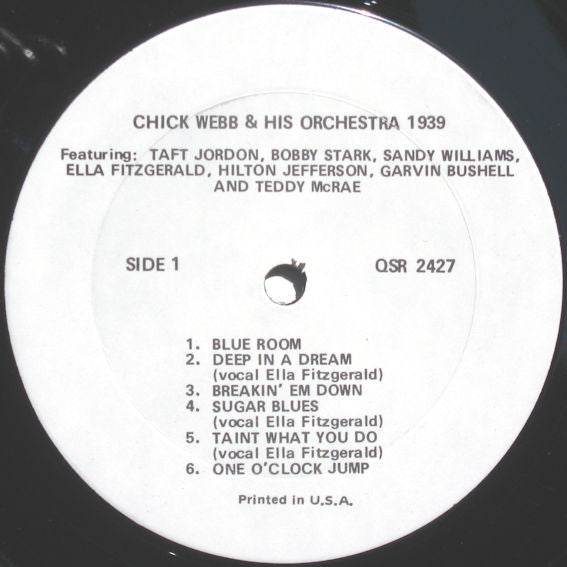 Chick Webb And His Orchestra :  Chick Webb & His Orchestra 1939  (LP, M/Print, Unofficial, Whi)