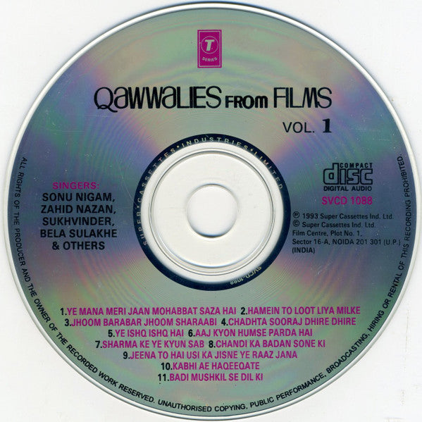 Various : Qawwalies From Films Vol. 1 (CD)