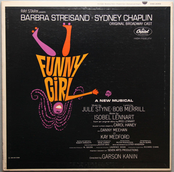 Jule Styne / Bob Merrill Featuring Barbra Streisand And Sydney Chaplin : Funny Girl (Original Broadway Cast) (LP, Album, Mono, Scr)