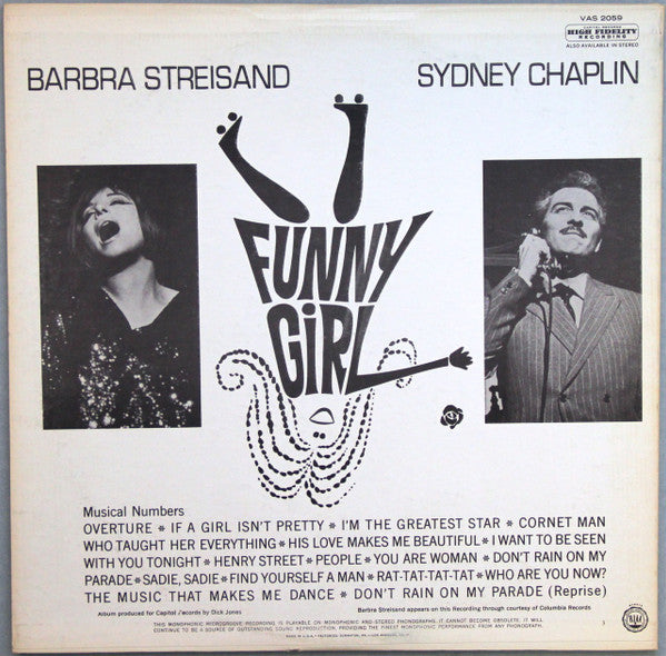 Jule Styne / Bob Merrill Featuring Barbra Streisand And Sydney Chaplin : Funny Girl (Original Broadway Cast) (LP, Album, Mono, Scr)
