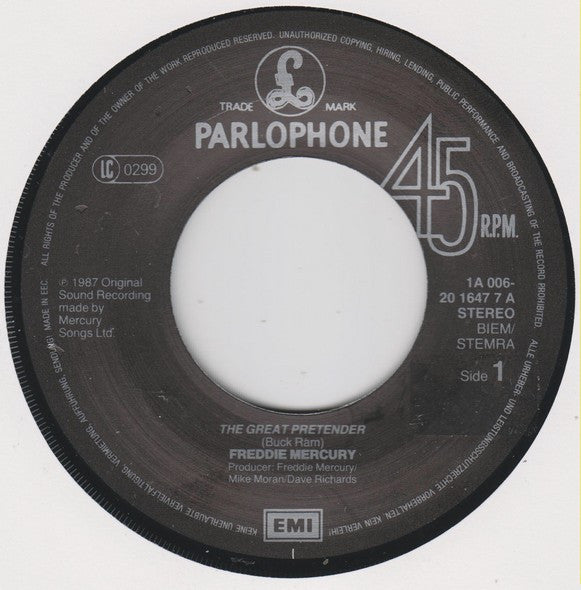 Freddie Mercury : The Great Pretender (7", Single)
