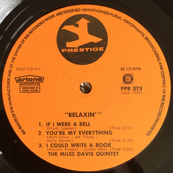 The Miles Davis Quintet : Relaxin' (LP, Album, RE, Fol)