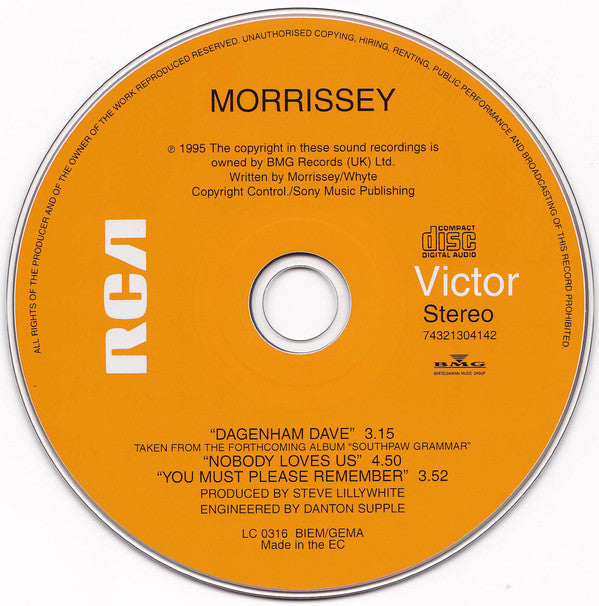 Morrissey : Dagenham Dave (CD, Single)