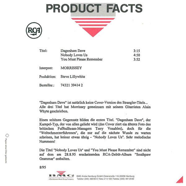 Morrissey : Dagenham Dave (CD, Single)