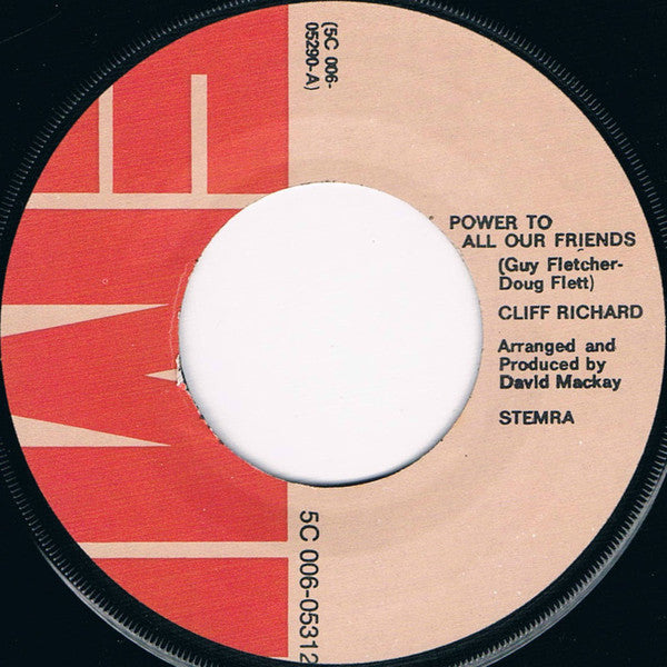Cliff Richard : Power To All Our Friends (7", Single, Ora)