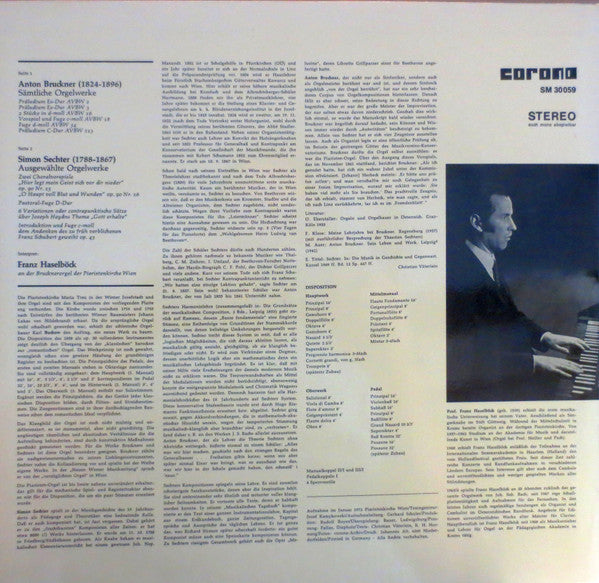 Anton Bruckner, Simon Sechter - Franz Haselböck : Orgelwerke (LP, Album)