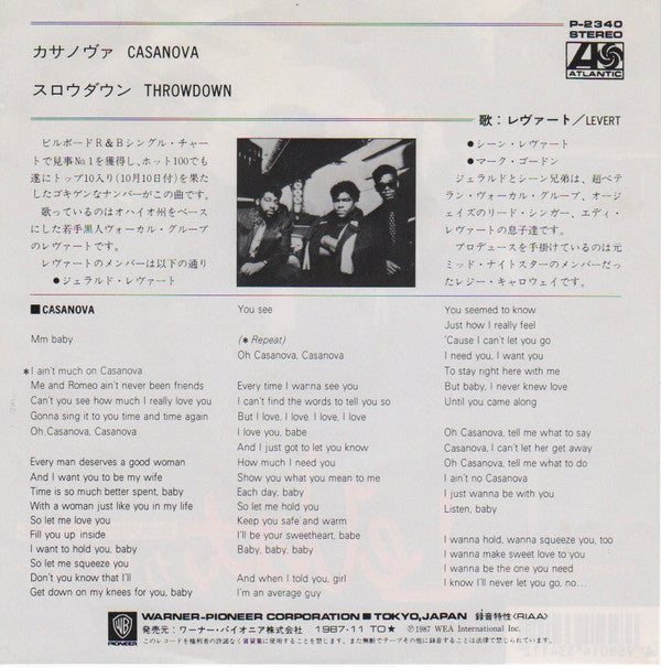 LeVert : Casanova / Throwdown (7", Single)