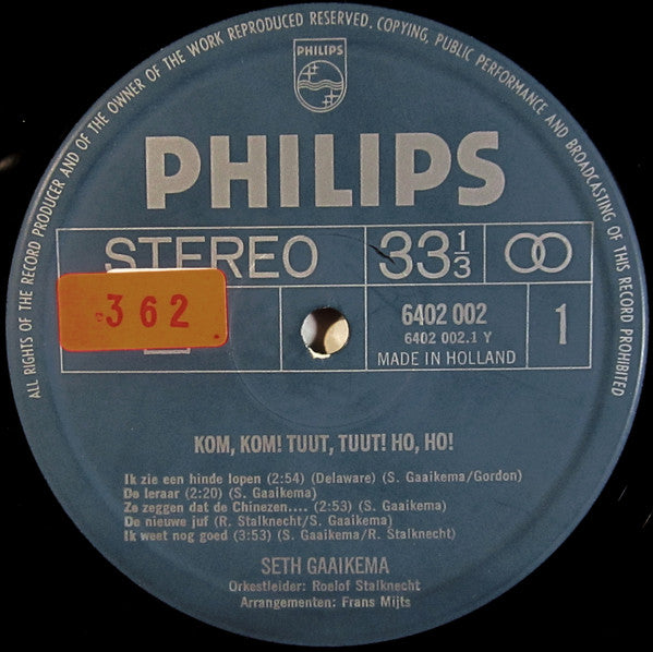 Seth Gaaikema : Kom Kom! Tuut Tuut! Ho Ho! (LP, Album, RE)