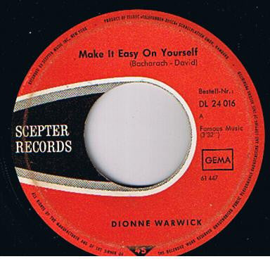 Dionne Warwick : Make It Easy On Yourself / Knowing When To Leave (7", Single)