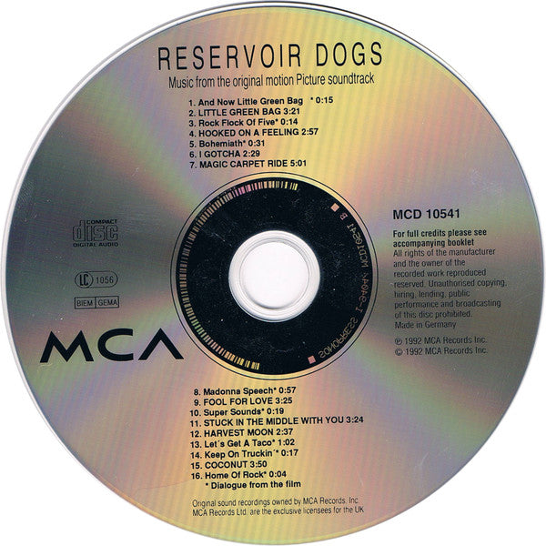 Various : Reservoir Dogs (Music From The Original Motion Picture Sound Track) (CD, Comp, RE, Son)