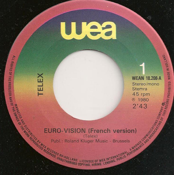 Telex : Euro-Vision (7", Single)