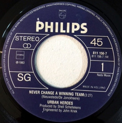 Urban Heroes : Never Change A Winning Team (7", Single)
