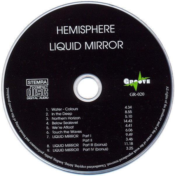 Hemisphere : Liquid Mirror (CD, Album, RE, RM)
