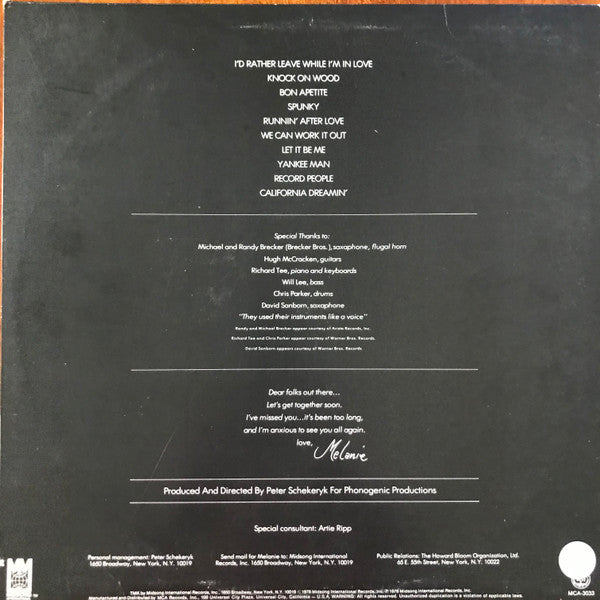 Melanie (2) : Phonogenic Not Just Another Pretty Face (LP, Album, Glo)