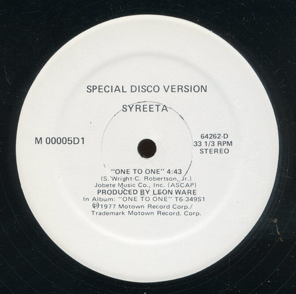 Jennifer (6) / Syreeta : Do It For Me / One To One (12")