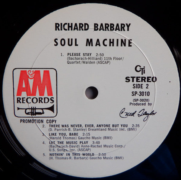 Richard Barbary : Soul Machine (LP, Album, Promo)