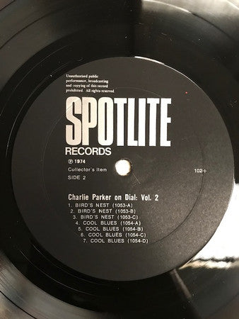 Charlie Parker : Charlie Parker On Dial Volume 2 (LP, Comp, Mono, RE)