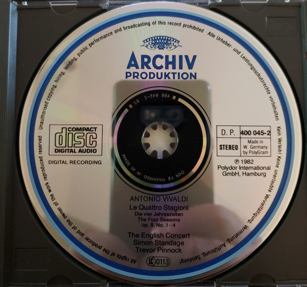 Antonio Vivaldi - Simon Standage, The English Concert, Trevor Pinnock : Le Quattro Stagioni = Die Vier Jahreszeiten = The Four Seasons = Les Quatre Saisons (CD, Album, RE)