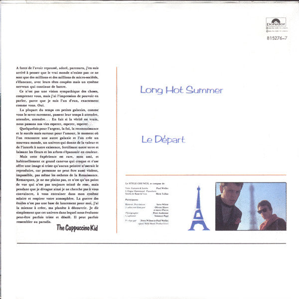 The Style Council : Long Hot Summer (7", Single)
