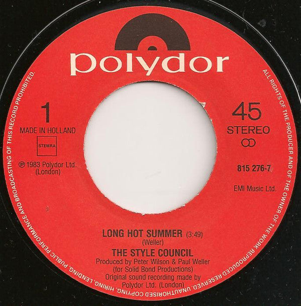 The Style Council : Long Hot Summer (7", Single)