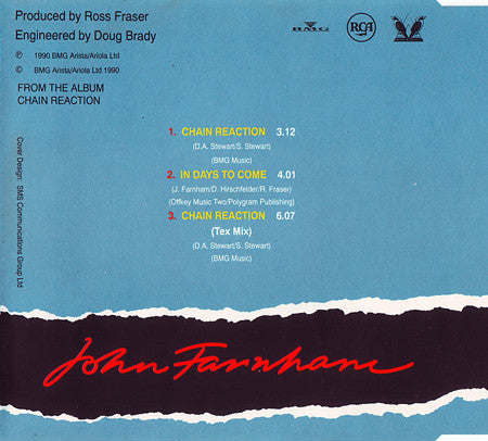 John Farnham : Chain Reaction - In Days To Come (CD, Maxi)