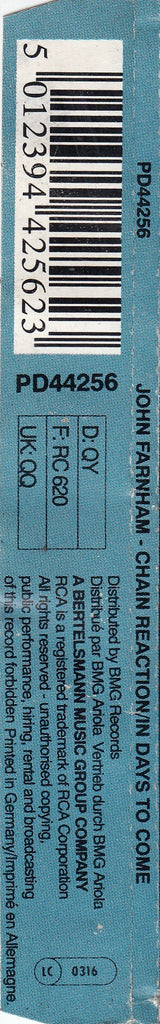 John Farnham : Chain Reaction - In Days To Come (CD, Maxi)