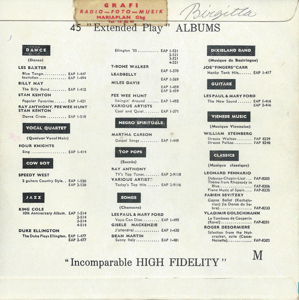 Ray Anthony & His Orchestra : Ray Anthony Plays For Dancing (7", EP)