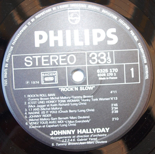 Johnny Hallyday : Rock'N Slow (LP, Album)