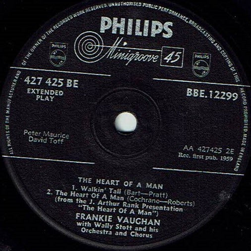 Frankie Vaughan : The Heart Of A Man (7", EP)