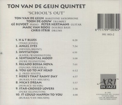 Ton Van De Geijn Quintet : School's Out (CD, Album)