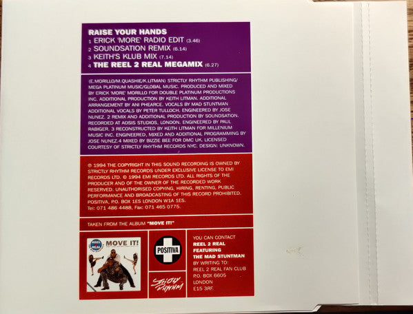 Reel 2 Real Featuring The Mad Stuntman : Raise Your Hands (CD, Single, P/Mixed)
