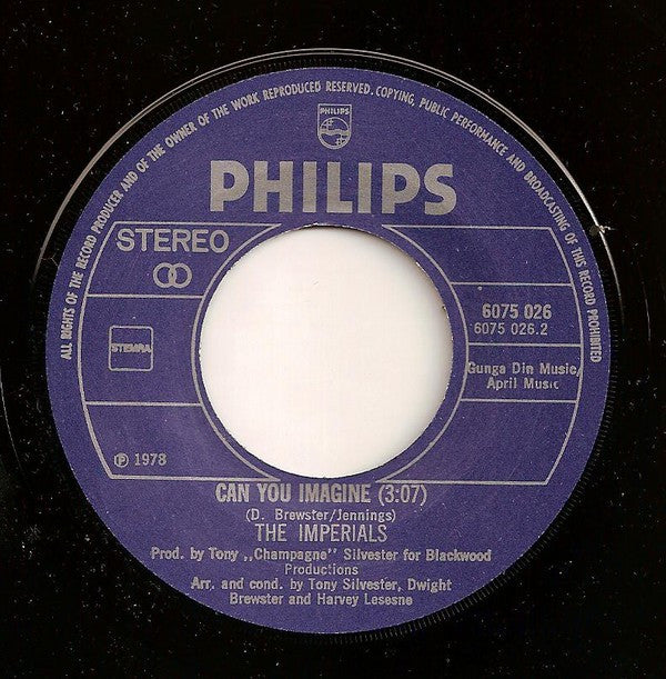 The Imperials : Who's Gonna Love Me (7", Single)