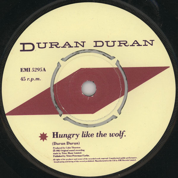 Duran Duran : Hungry Like The Wolf (7", Single, Pus)
