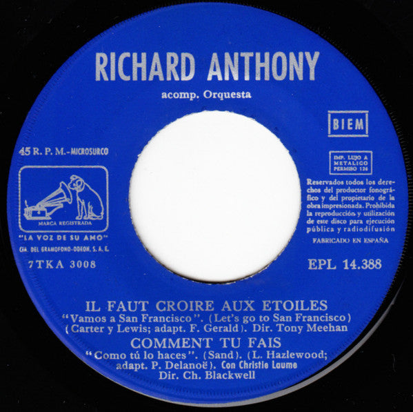 Richard Anthony (2) : En Aranjuez Con Tu Amor (7", EP)