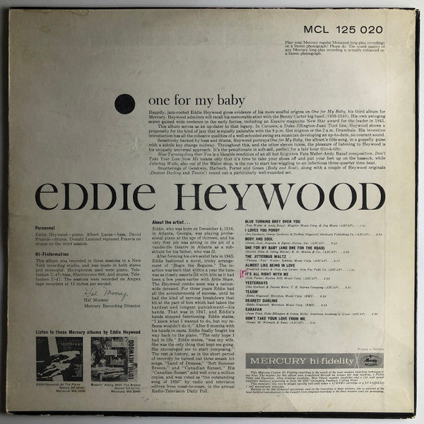 Eddie Heywood : One For My Baby (LP, Album)