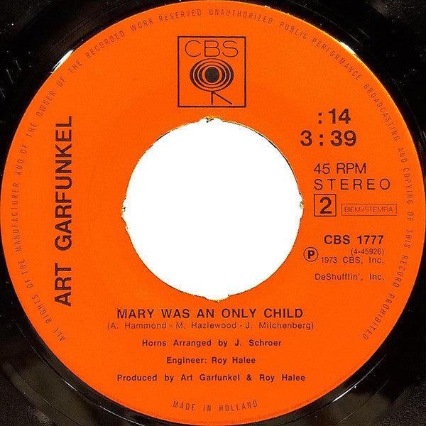 Art Garfunkel : All I Know (7", Single)