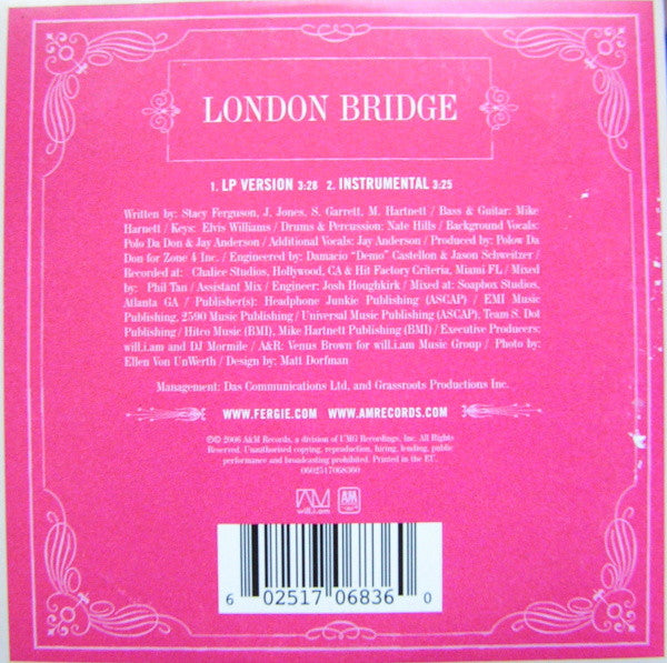 Fergie (2) : London Bridge (CD, Single, Car)