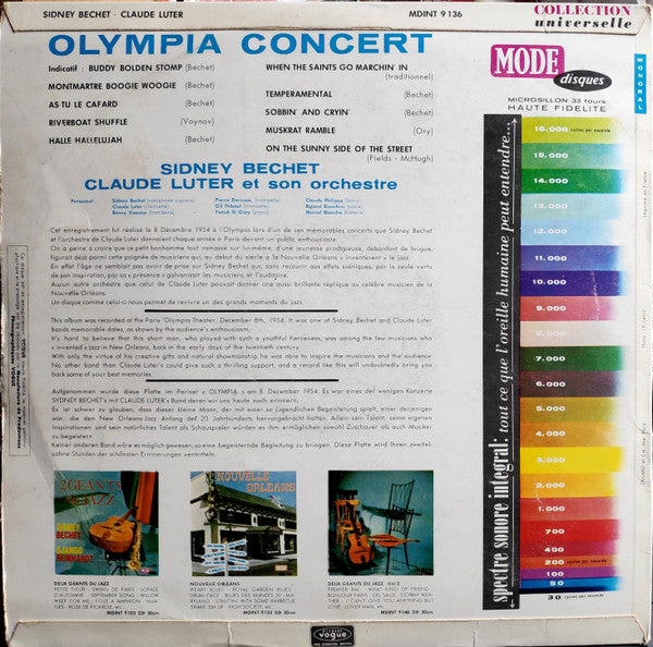Sidney Bechet - Claude Luter Et Son Orchestre : Olympia Concert (LP, Album)