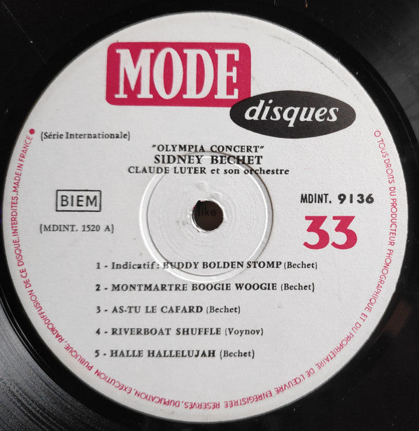 Sidney Bechet - Claude Luter Et Son Orchestre : Olympia Concert (LP, Album)