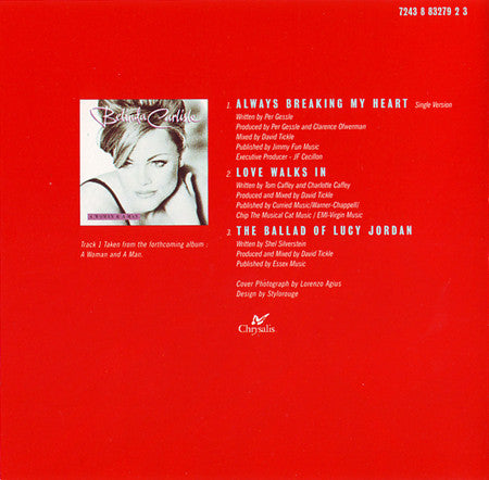 Belinda Carlisle : Always Breaking My Heart (CD, Single, Ltd, CD1)