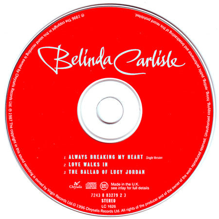 Belinda Carlisle : Always Breaking My Heart (CD, Single, Ltd, CD1)