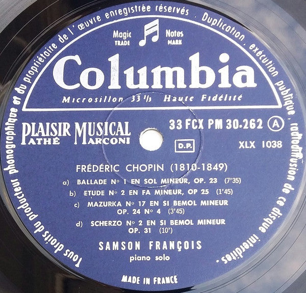 Frédéric Chopin - Samson François : Récital Chopin (LP, Mono)