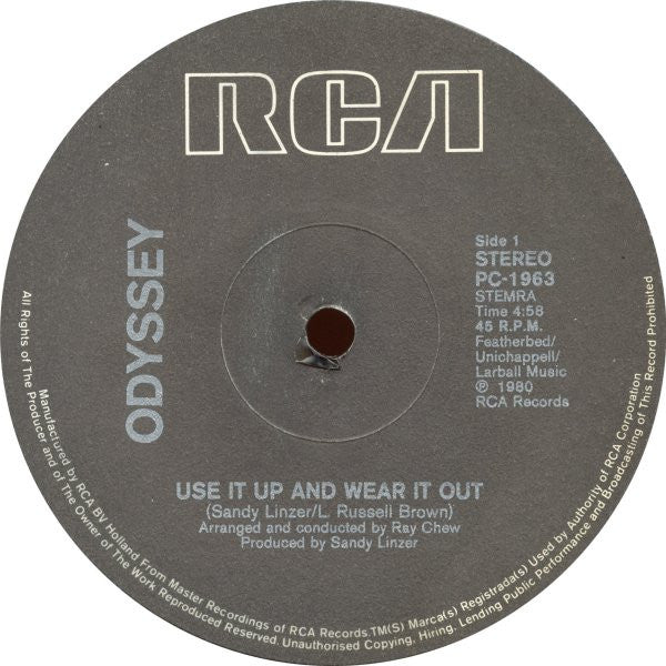 Odyssey (2) : Use It Up And Wear It Out (Special 12" Disco Mix) (12")