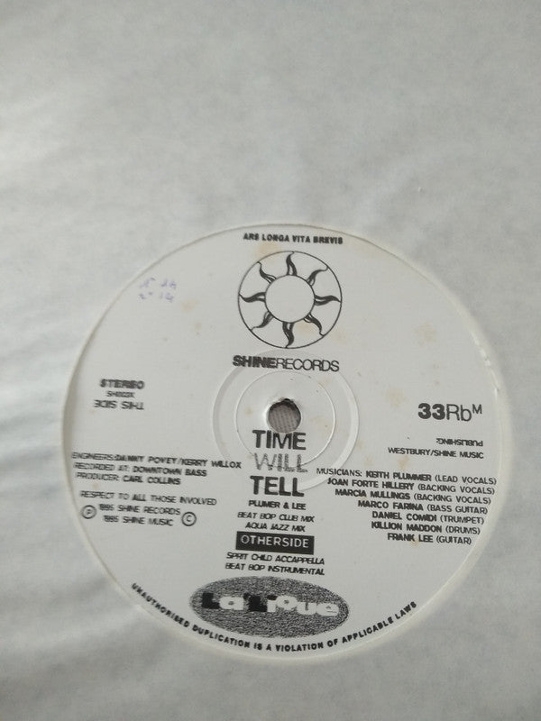 Plumer & Lee : Time Will Tell (12")