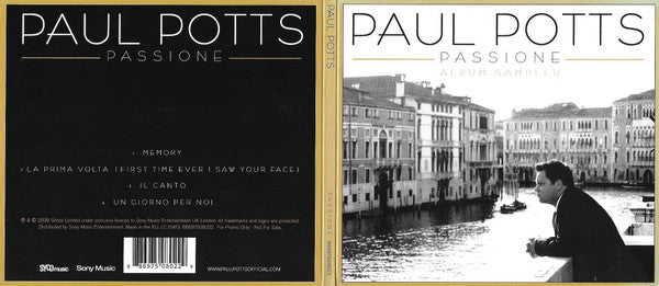 Paul Potts (2) : Passione (Album Sampler) (CD, Promo, Smplr)