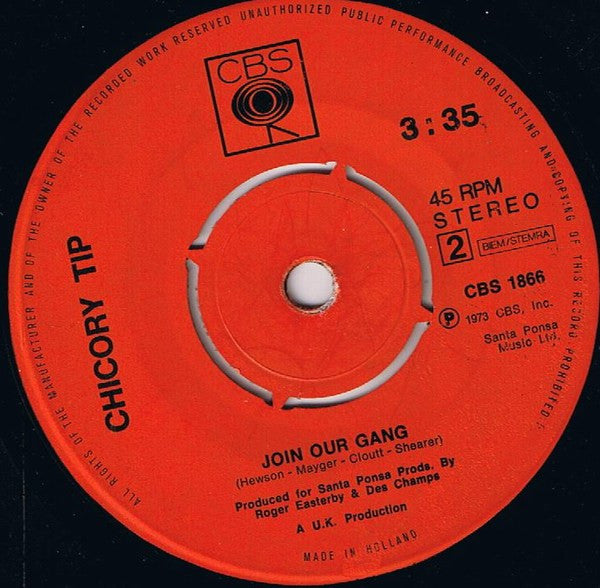 Chicory Tip : I.O.U. (7", Single)