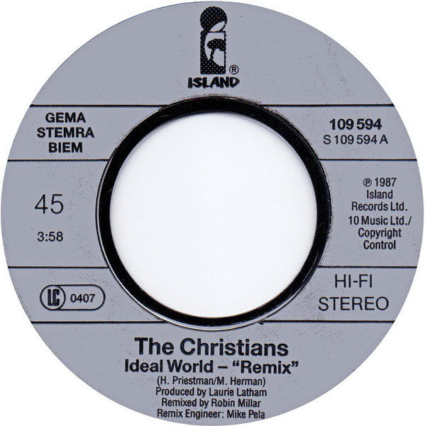 The Christians : Ideal World (Remix) (7", Single)