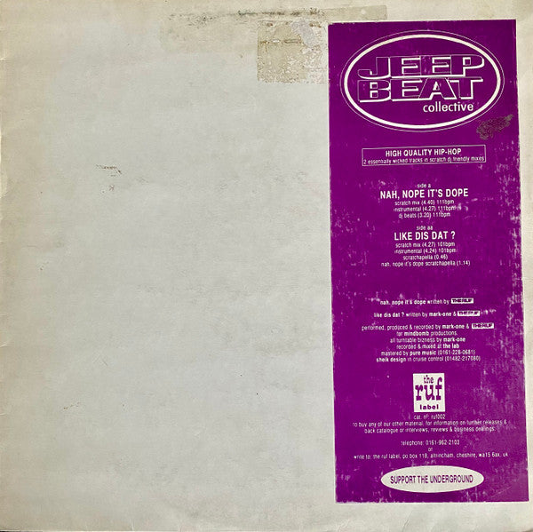 Jeep Beat Collective : Nah, Nope It's Dope / Like Dis Dat? (12")